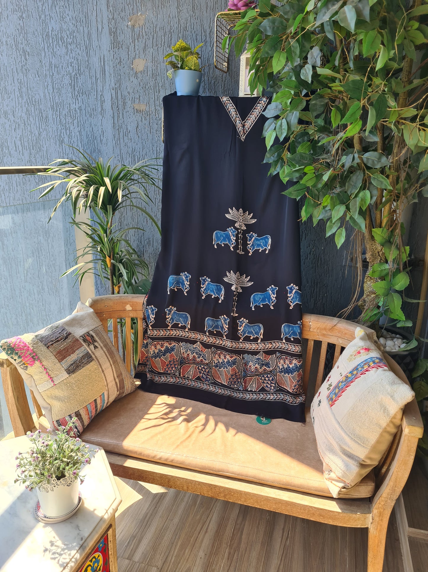 Ajrakh Modal silk Kaftan