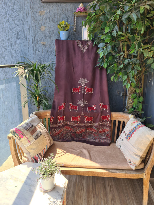 Ajrakh Modal Silk Kaftan