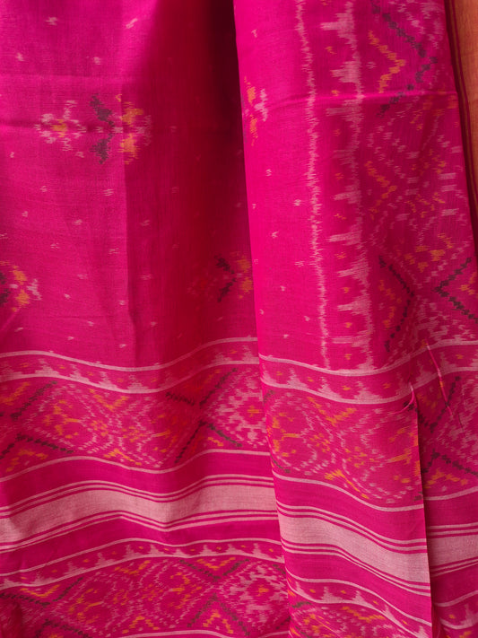 Rani Pink Cotton Handwoven Patola Suit