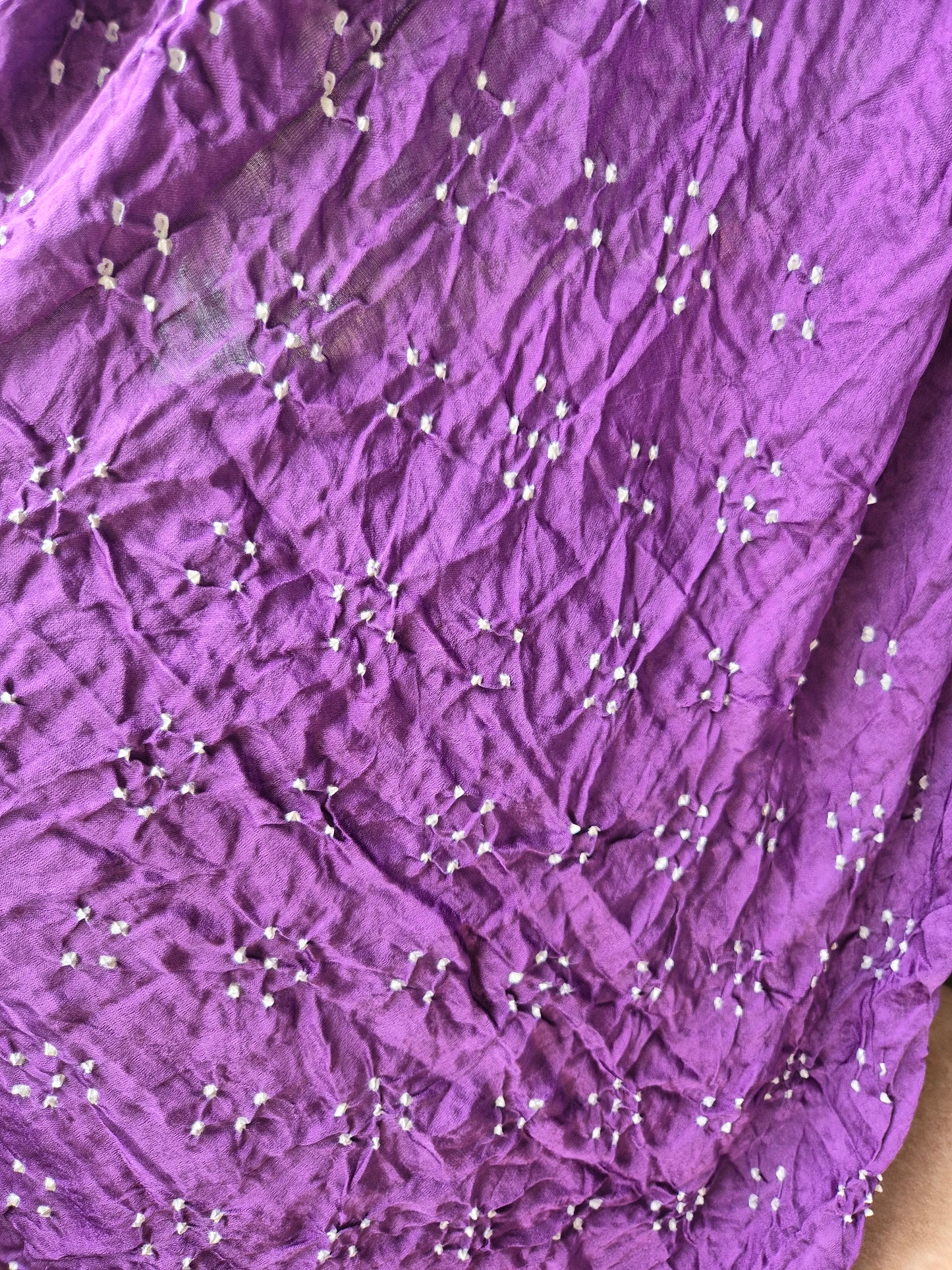 Purple Gaji Silk Rai Bandhej Saree