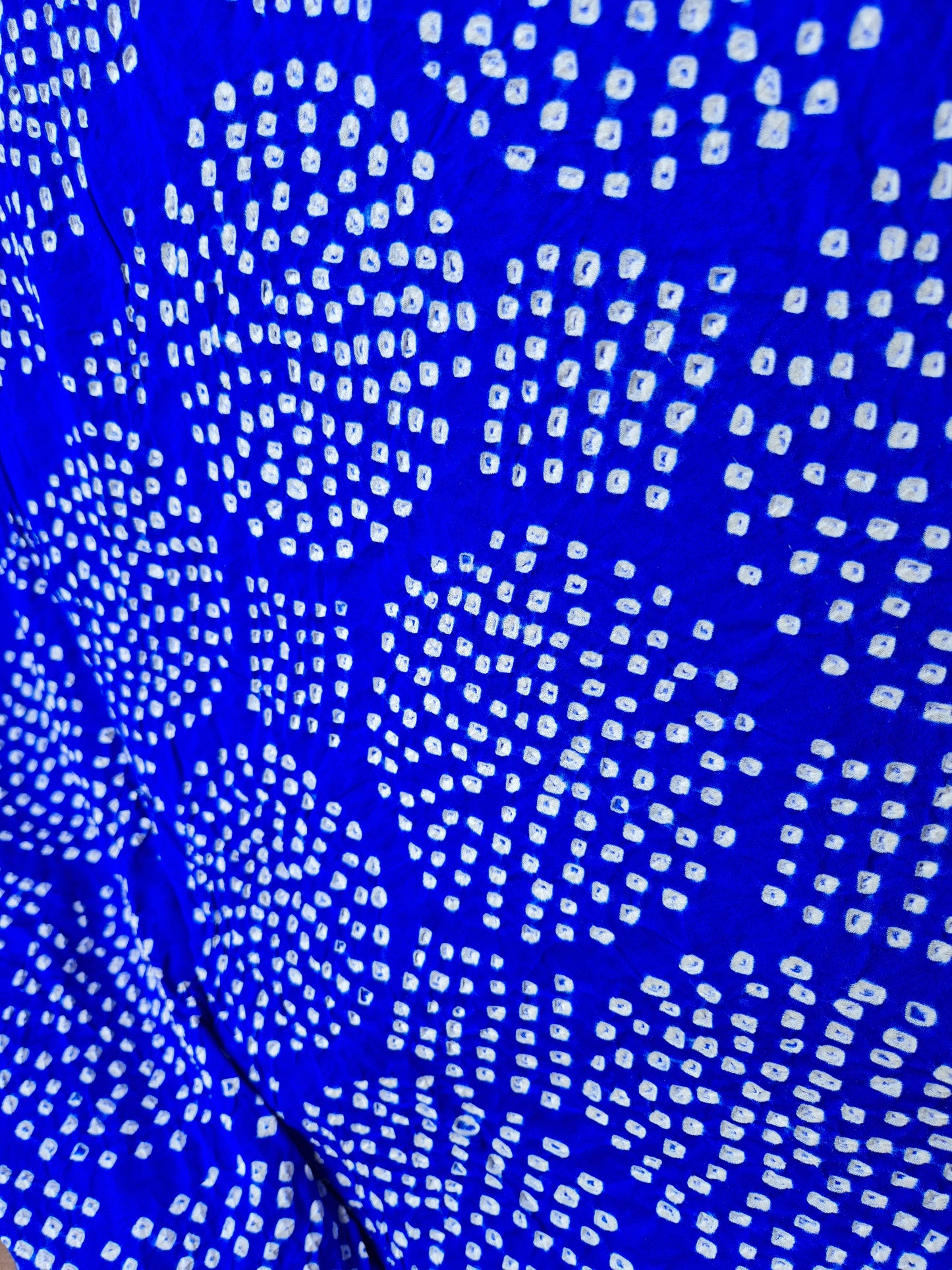 Electric Blue Gaji Silk Rai Bandhej Saree