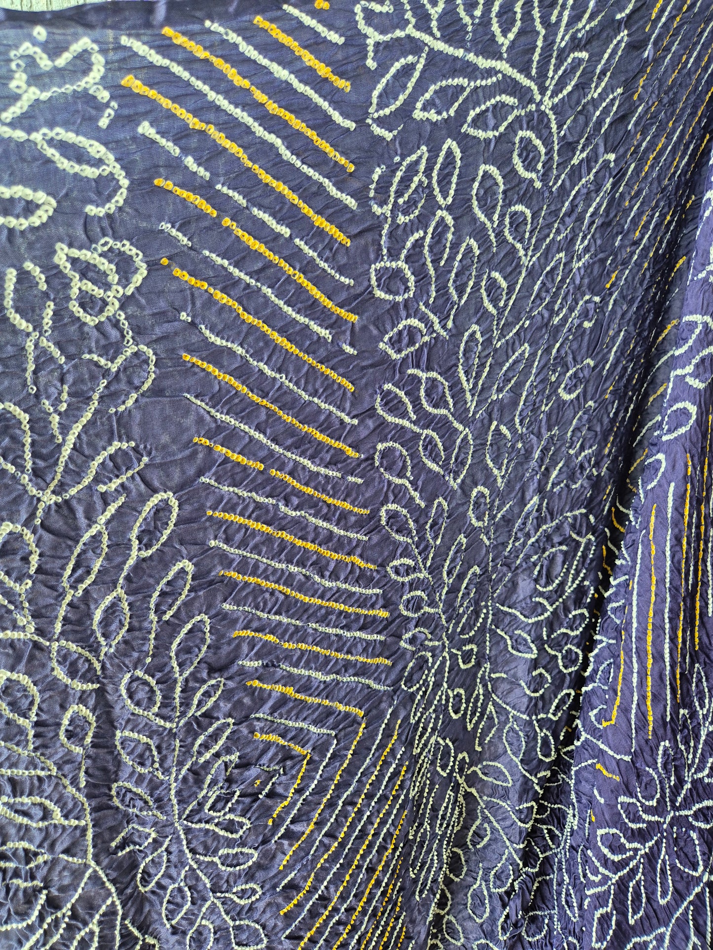 Lavender-Grey Gaji Silk Rai Bandhej Saree