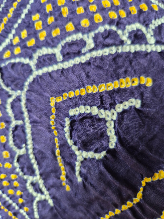 Lavender-Grey Gaji Silk Rai Bandhej Saree