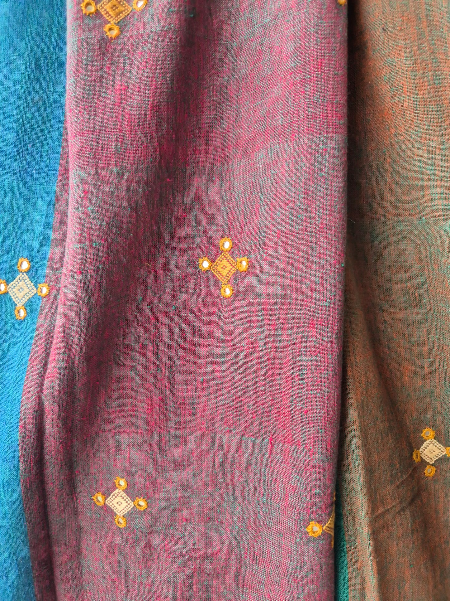 Brown with Multi color Kala Cotton Kutchi Weave Suit