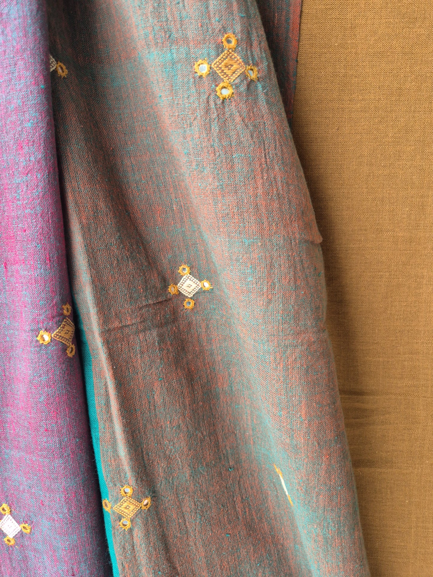 Brown with Multi color Kala Cotton Kutchi Weave Suit