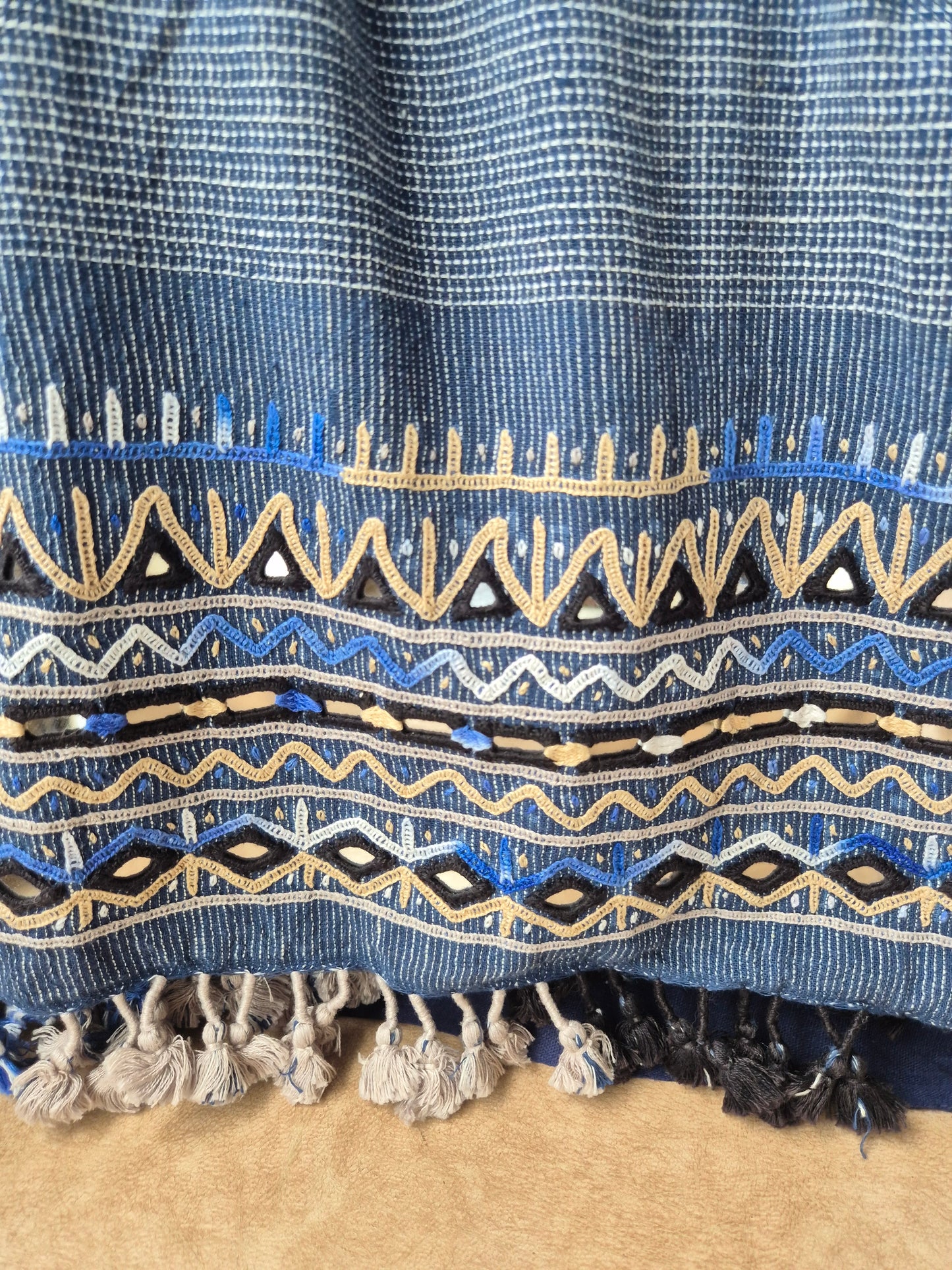Indigo Kala Cotton Kutchi Weave Suit