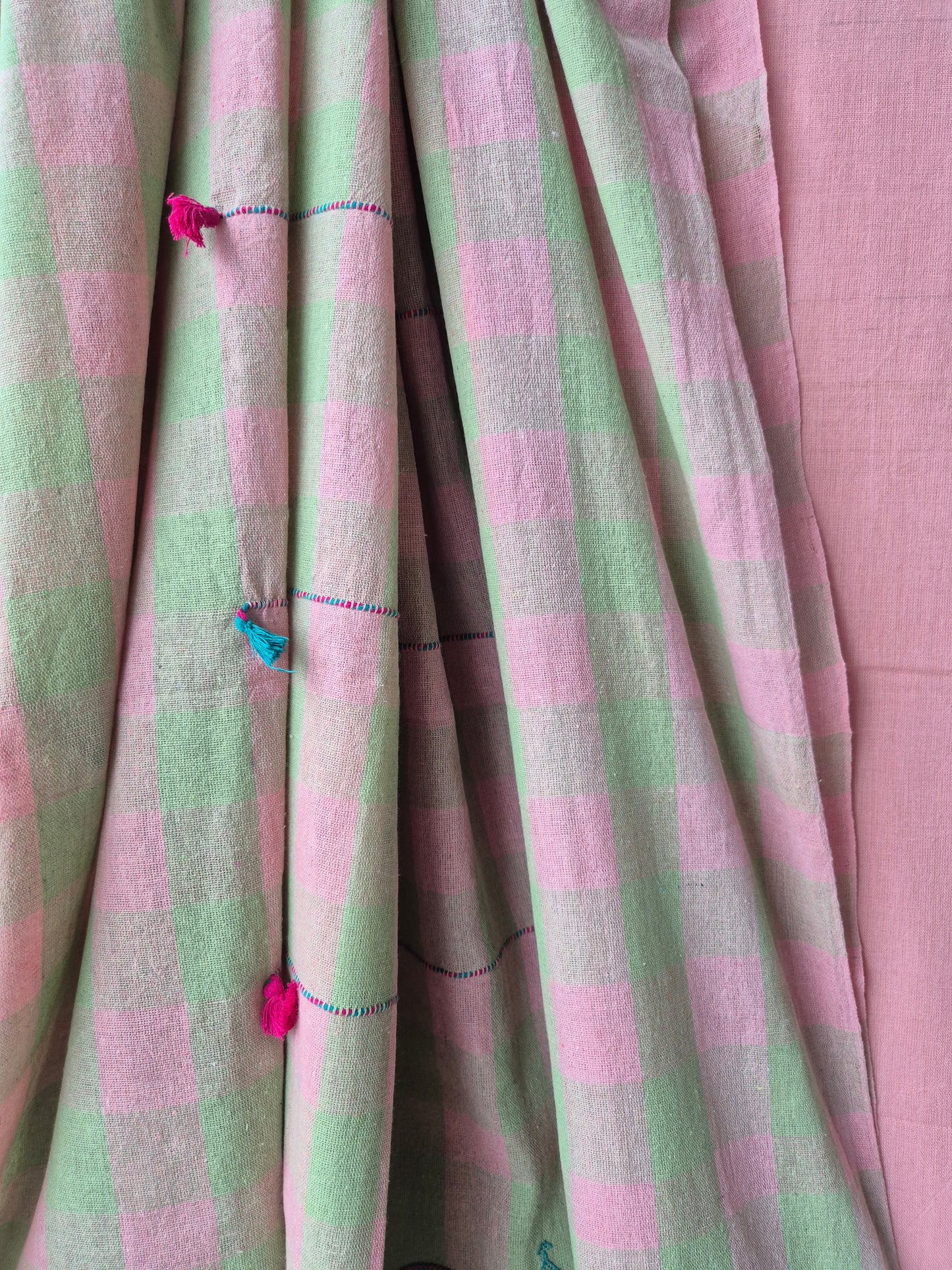 Pink Kala Cotton Kutchi Weave Suit