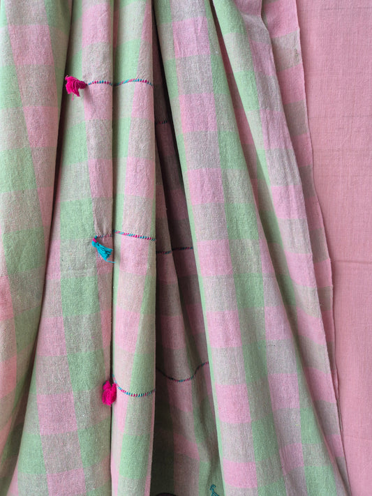 Pink Kala Cotton Kutchi Weave Suit