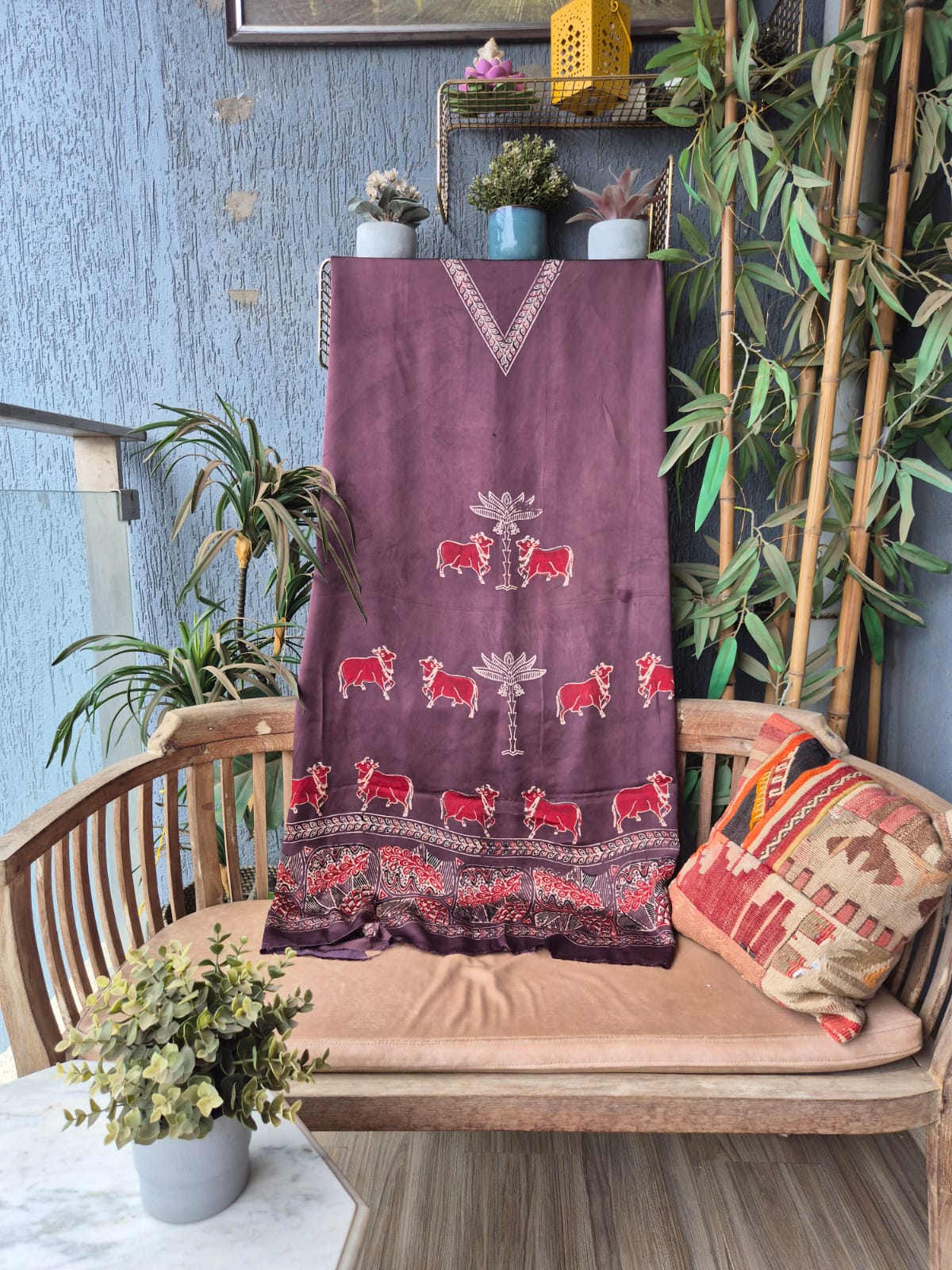 Ajrakh Modal Silk Kaftan