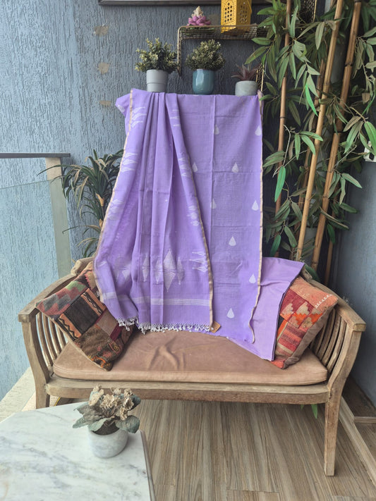 Lavender Jamdani Suit