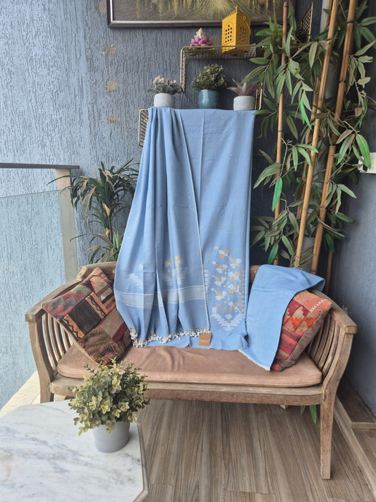Sky Blue Jamdani Suit