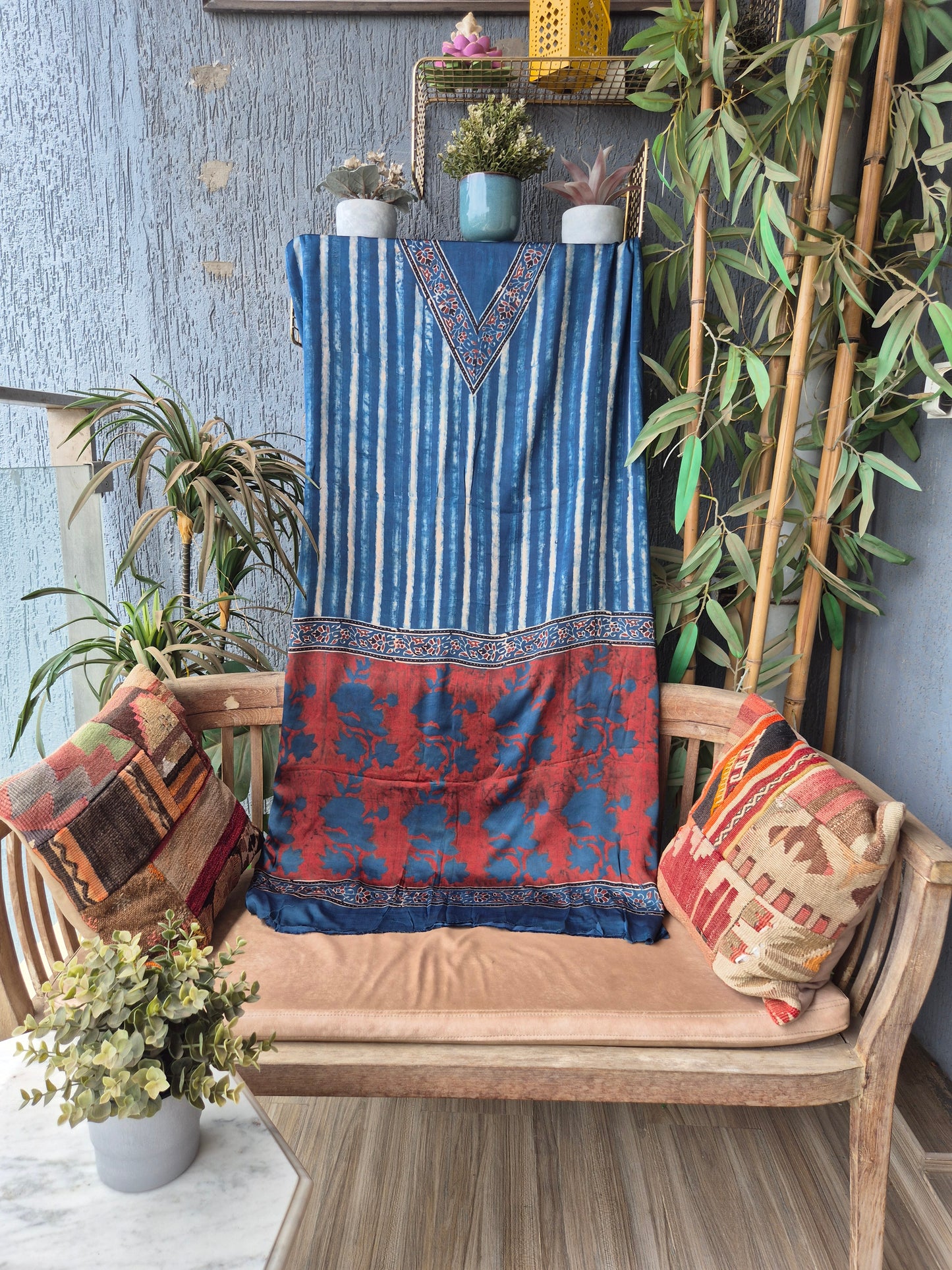 Ajrakh Modal Silk Kaftan