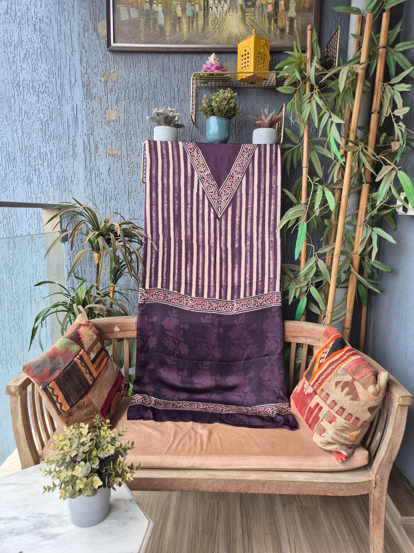 Ajrakh Modal Silk Kaftan