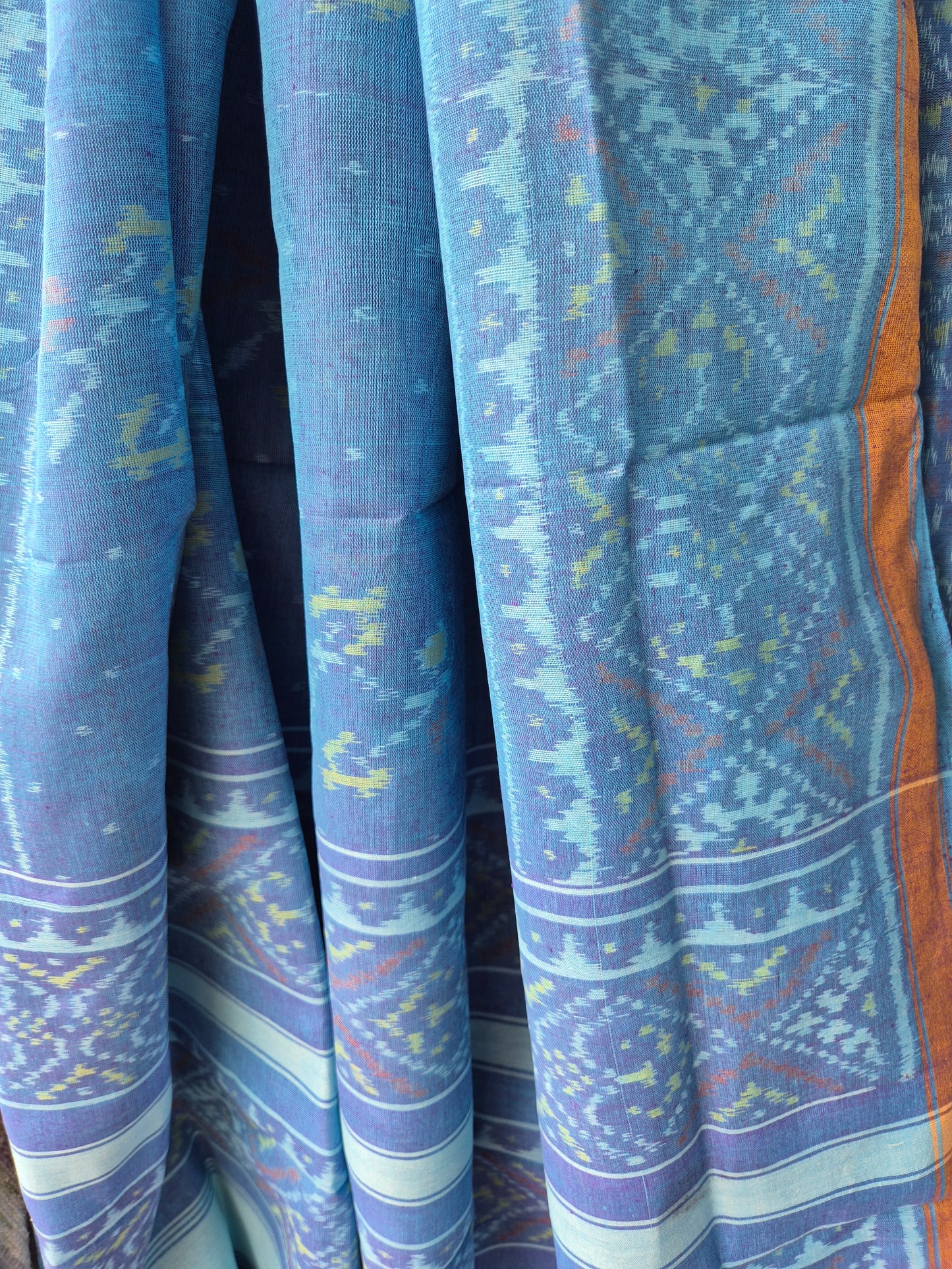 Royal Blue Cotton Handwoven Patola Suit