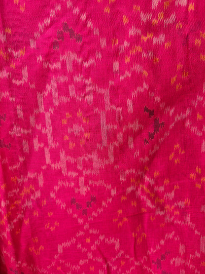 Rani Pink Cotton Handwoven Patola Suit