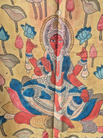 Mustard Yellow Laxmi ji Kalamkari Kaftan