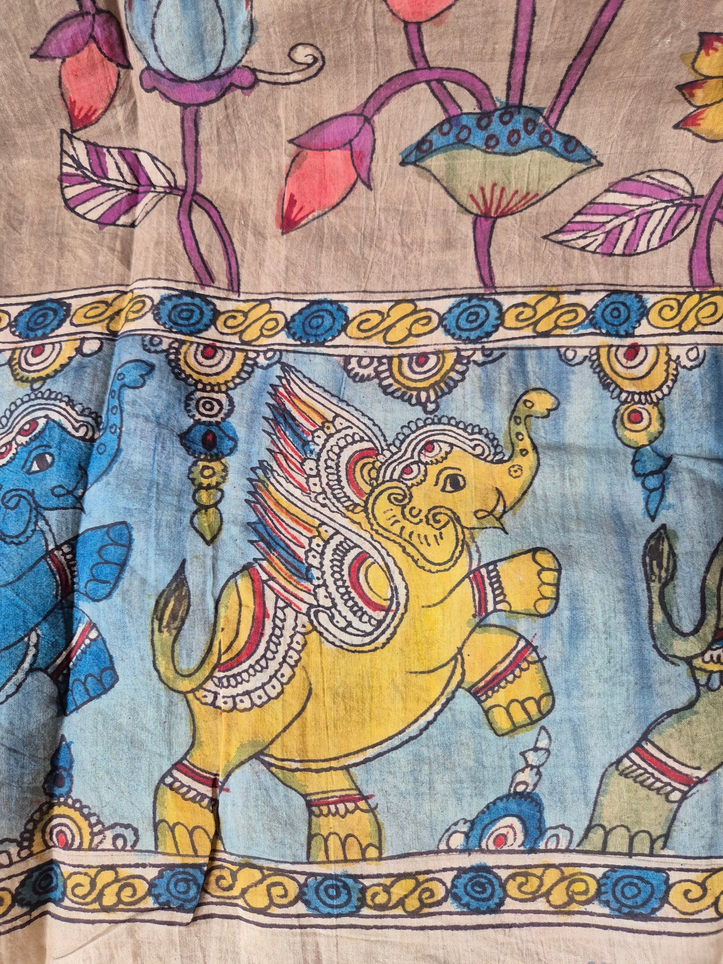 Mouse Grey Laxmiji Kalamkari Kaftan