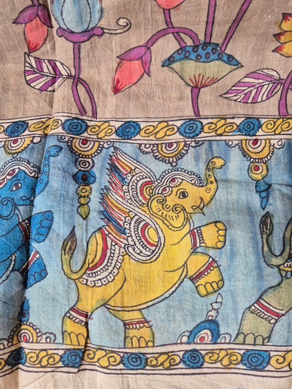 Mouse Grey Laxmiji Kalamkari Kaftan