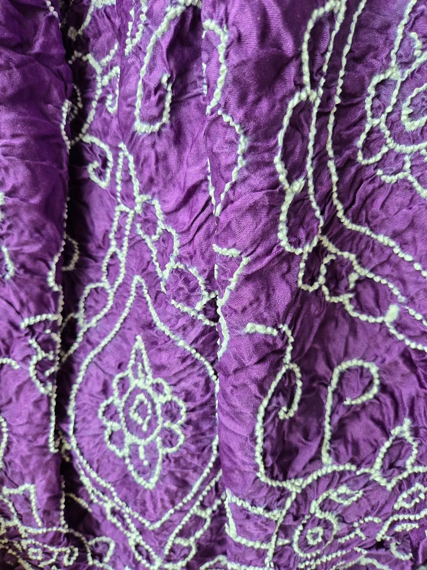 Purple Gaji Silk Rai Bandhej Saree