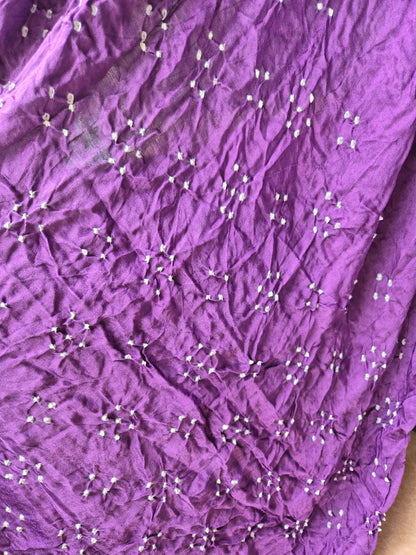 Purple Gaji Silk Rai Bandhej Saree