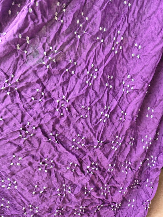 Purple Gaji Silk Rai Bandhej Saree