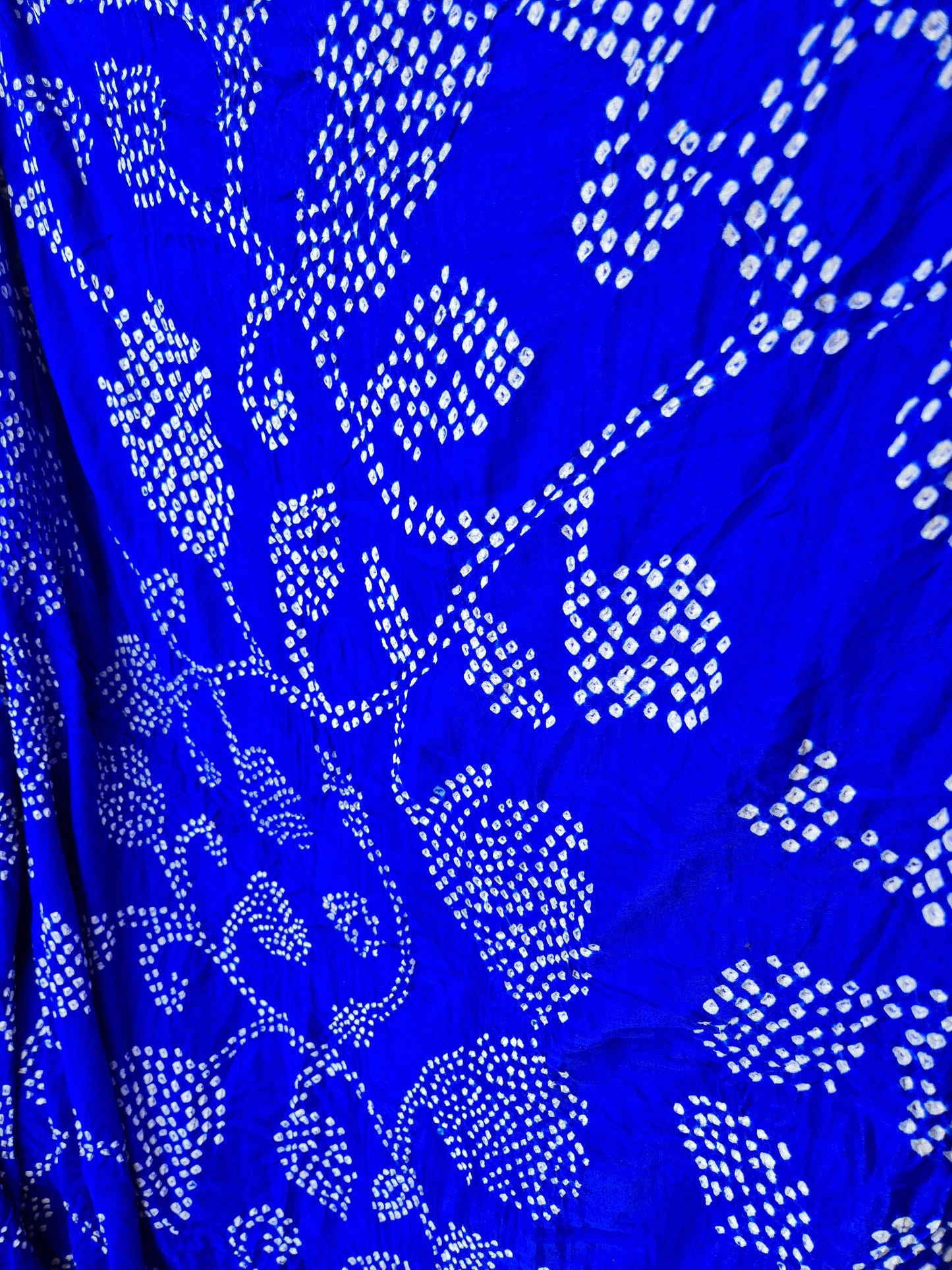 Electric Blue Gaji Silk Rai Bandhej Saree