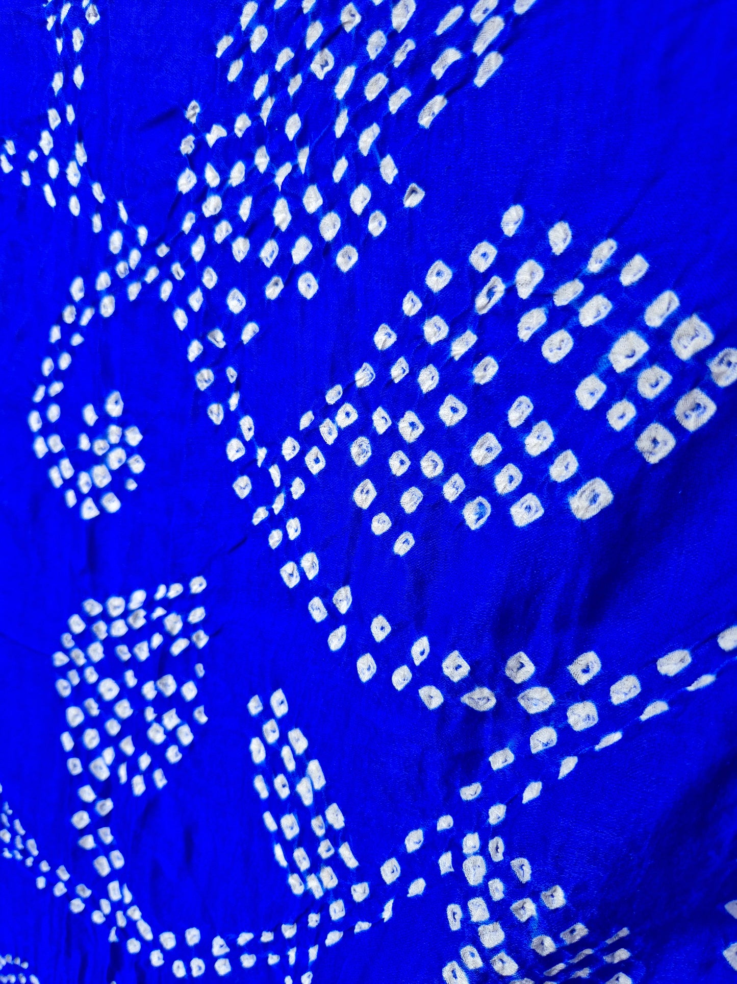 Electric Blue Gaji Silk Rai Bandhej Saree