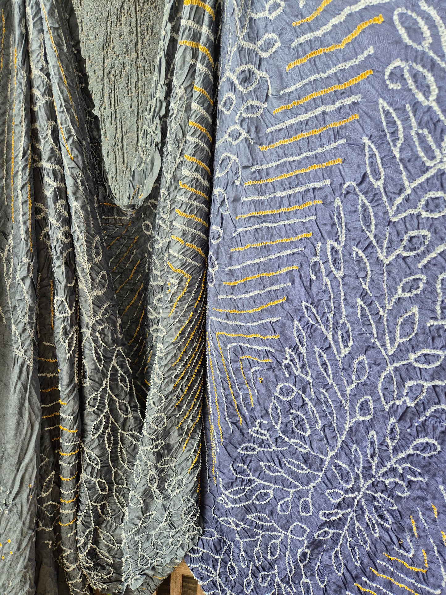 Lavender-Grey Gaji Silk Rai Bandhej Saree