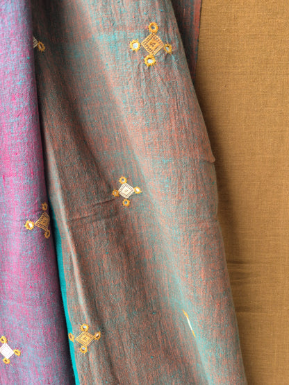 Brown with Multi color Kala Cotton Kutchi Weave Suit