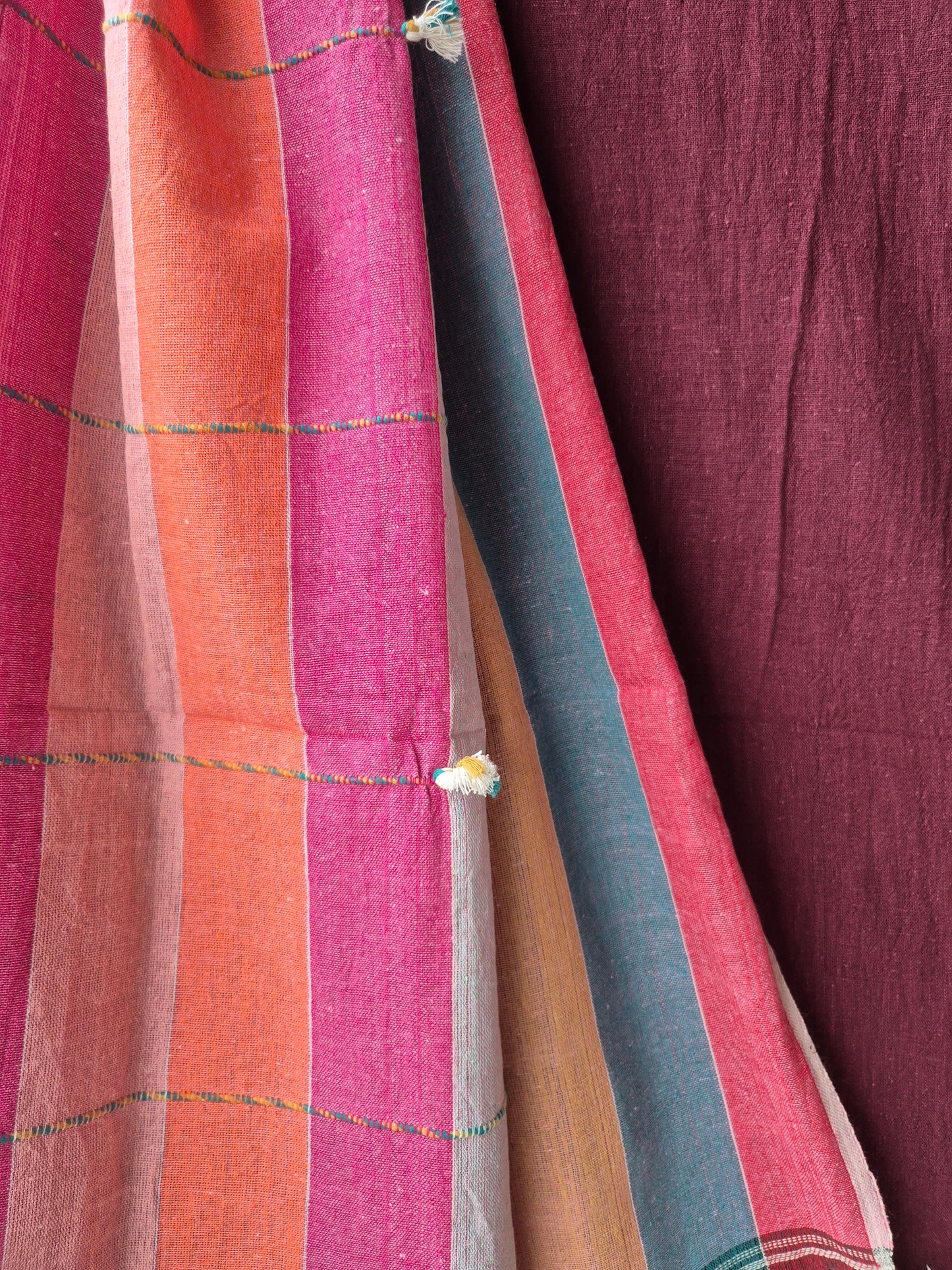 Burgundy Kala Cotton Kutchi Weave Suit