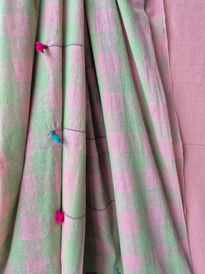 Pink Kala Cotton Kutchi Weave Suit