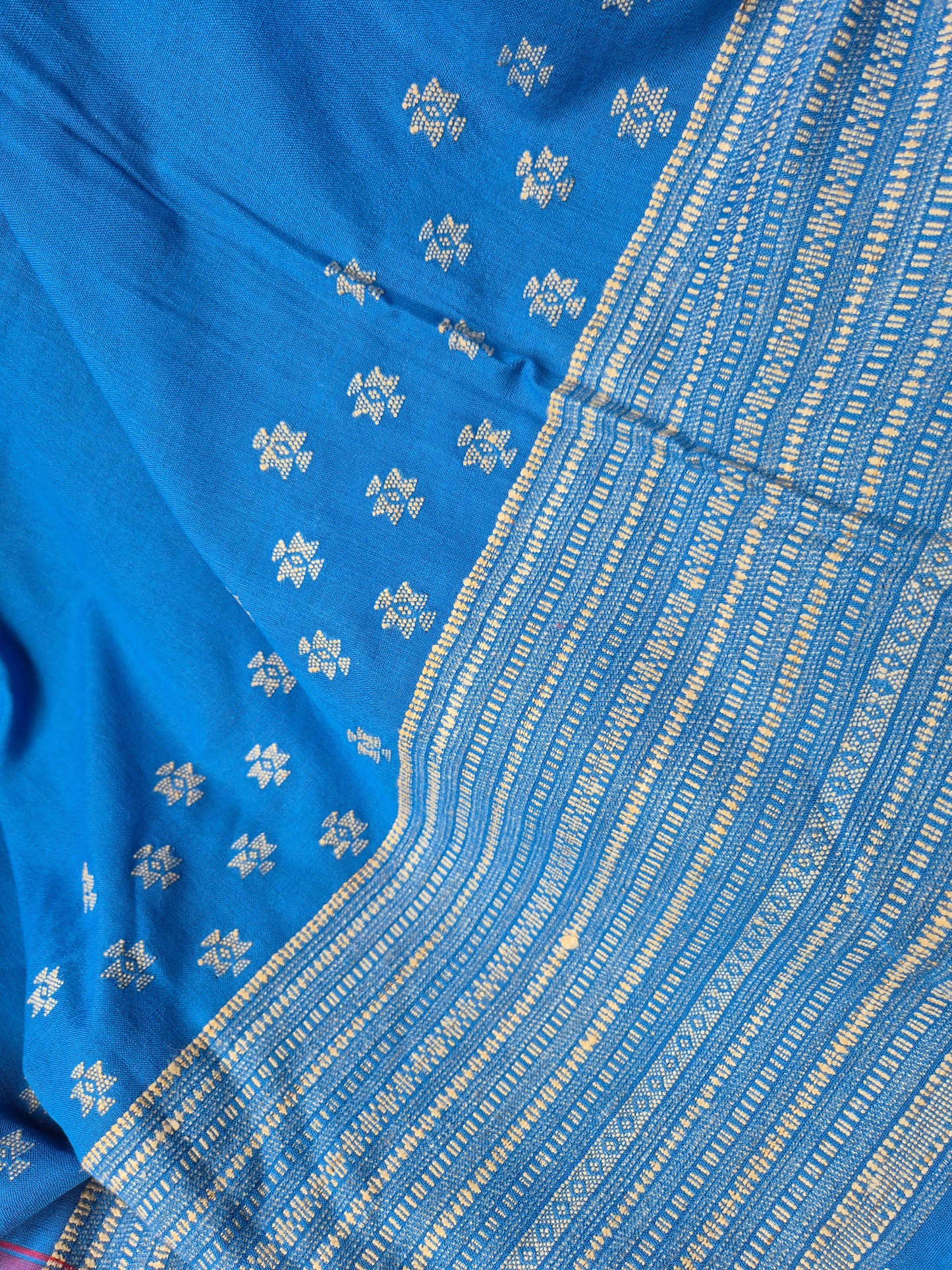 Indigo Kala Cotton Kutchi Weave Saree