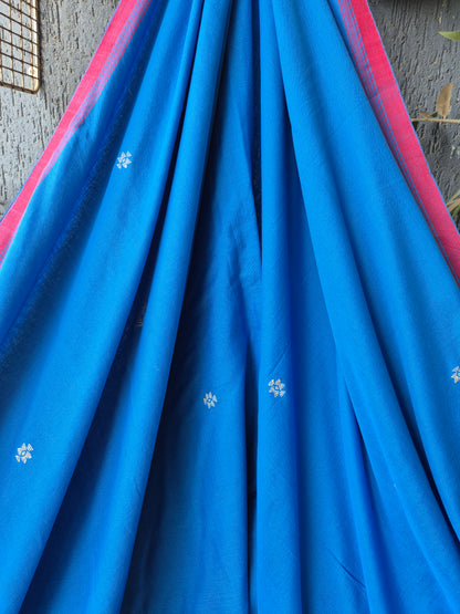 Indigo Kala Cotton Kutchi Weave Saree
