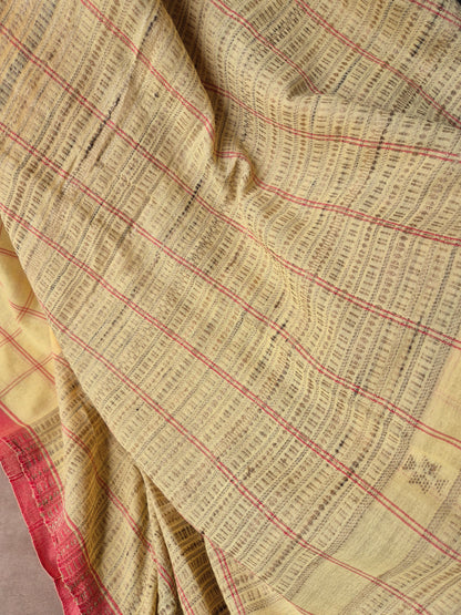 Yellow Kala Cotton Kutchi Weave Saree