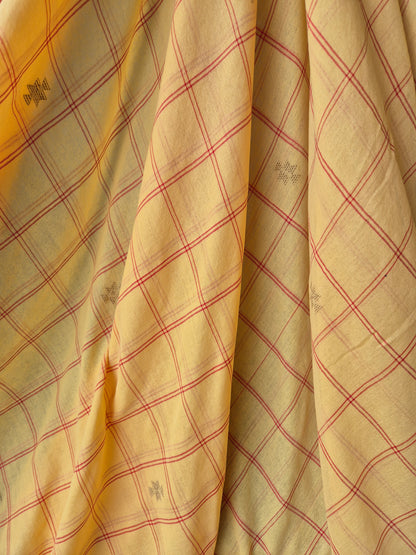 Yellow Kala Cotton Kutchi Weave Saree
