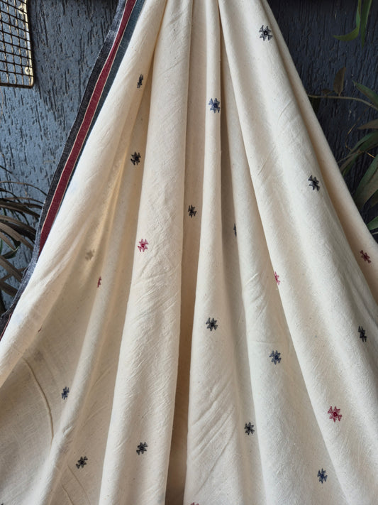 Ivory Kala Cotton Kutchi Weave Saree