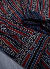 Indigo Rust Lines Mizan Men Shirt