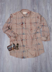 Beige Multi Checks Mizan Men Shirt