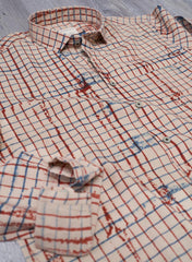 Beige Multi Checks Mizan Men Shirt