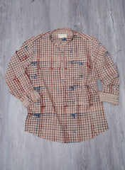 Beige Multi Checks Mizan Men Shirt