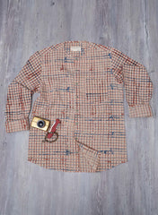 Beige Multi Checks Mizan Men Shirt