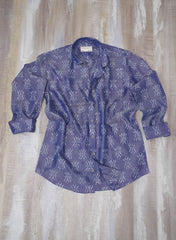 Ice Blue Ikkat Men Shirt