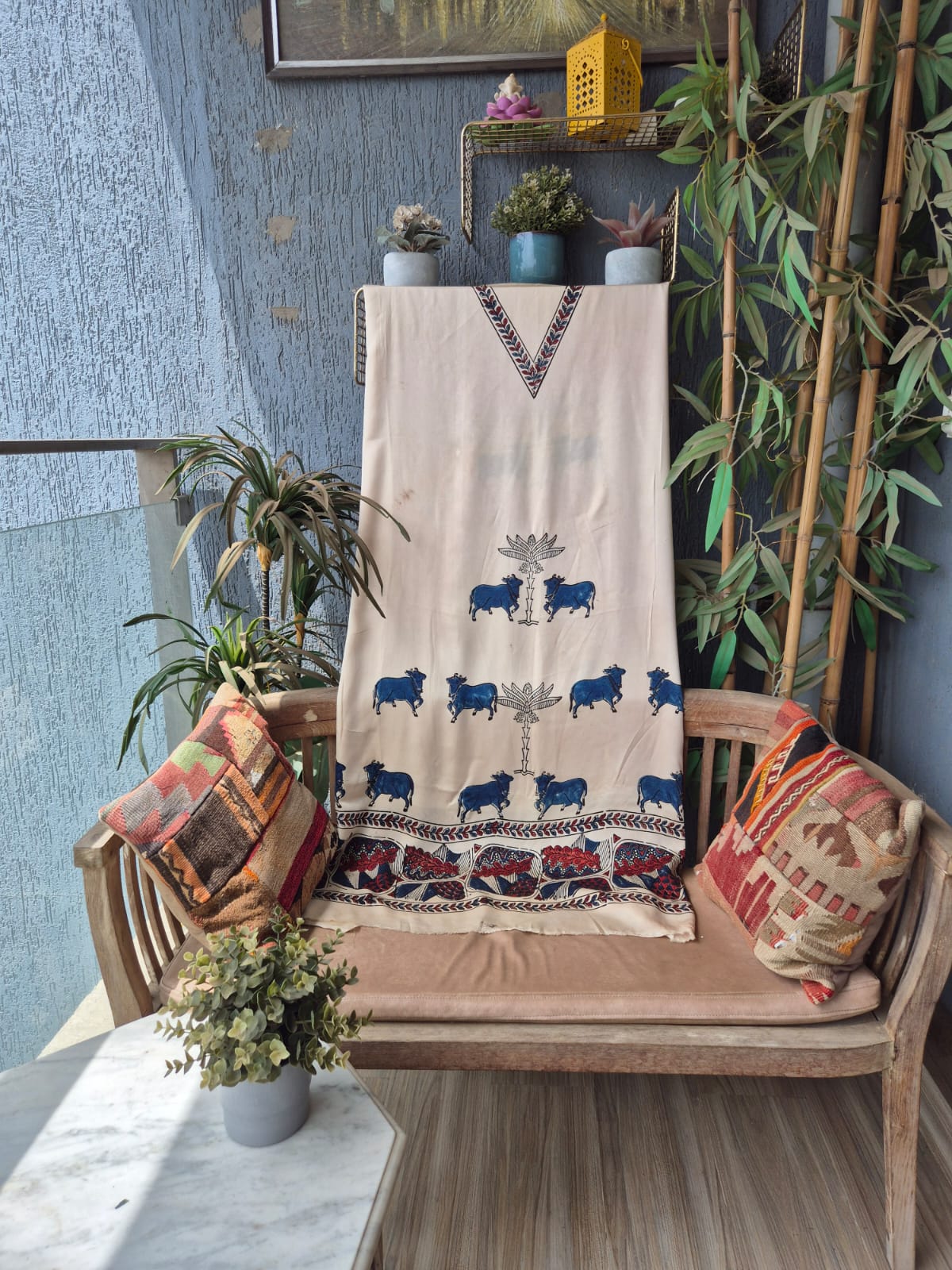 Ajrakh Modal Silk Kaftan