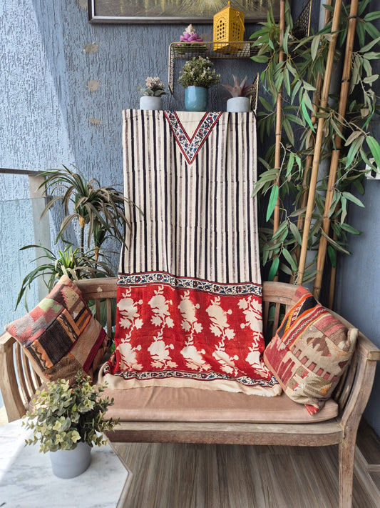 Ajrakh Modal Silk Kaftan