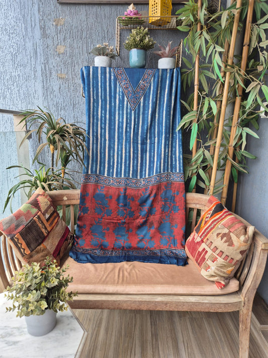 Ajrakh Modal Silk Kaftan