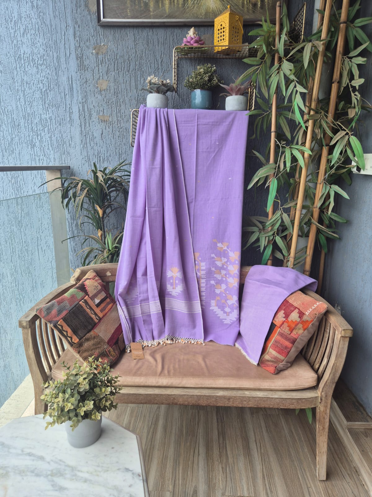 Lavender Jamdani Suit