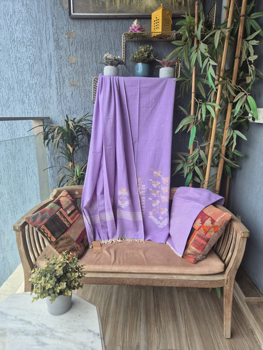 Lavender Jamdani Suit