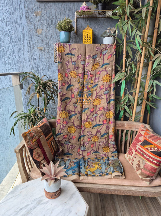 Mouse Grey Laxmiji Kalamkari Kaftan